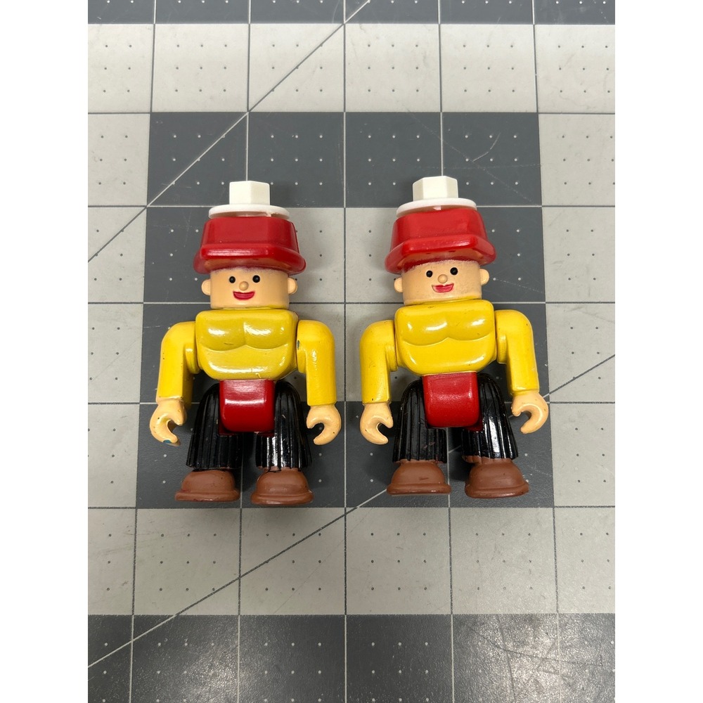 Vintage 1997 Soma Tool Head Action Figure 3" Yellow Red Lot of 2 Toy